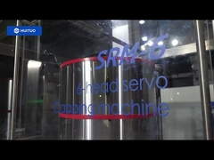 Huituo automatische 60 bpm glazen potfles honing en siroop roterende 6-kops servo roterende sluitmachine