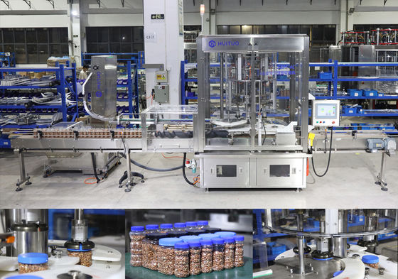 Noten Automatische het Afdekken Machine, het Afdekken machine voor ingeblikte noten, grote ronde het afdekken machine